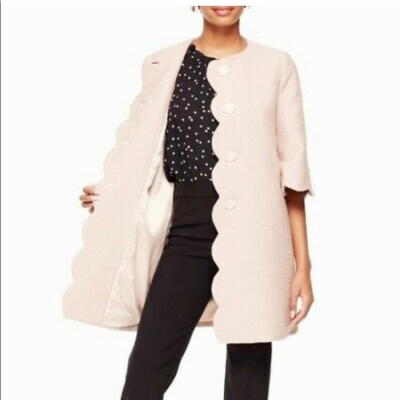 Kate Spade Pink Scallop Tweed Coat - Picture 4 of 6